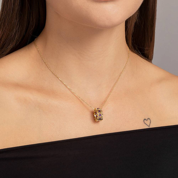 Кольє Francelli з жовтого золота (арт. 352874жф) – зображення 3