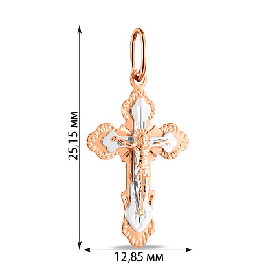 Золотой нательный крестик с распятием (арт. 520802)