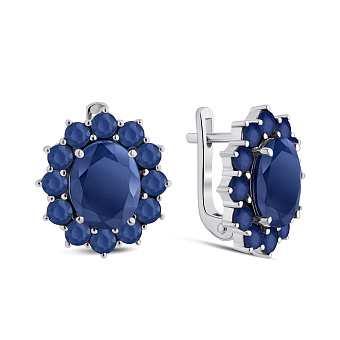 Серьги из серебра с сапфироми (арт. 7502/2068723Спс)