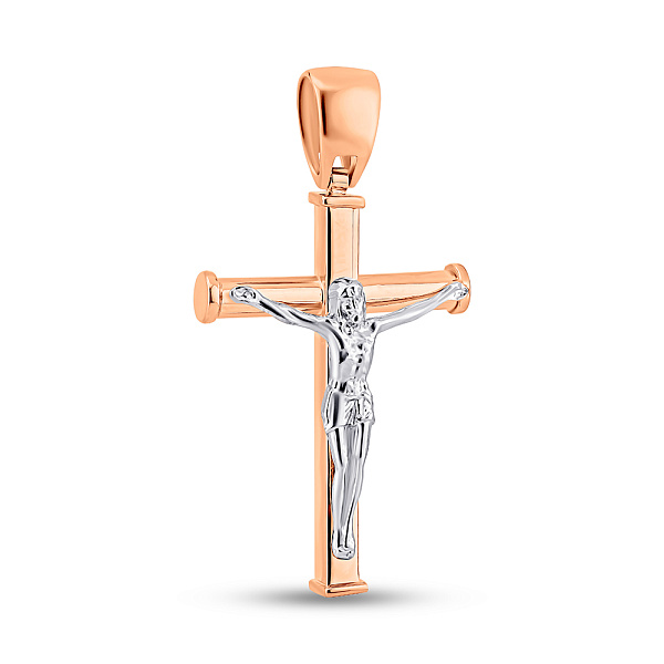 Золотой католический крестик без камней (арт. 500712) – изображение 1