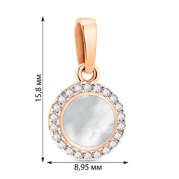 Золотий кулон Лýна з емаллю і фіанітами (арт. 441219еп) – зображення 4