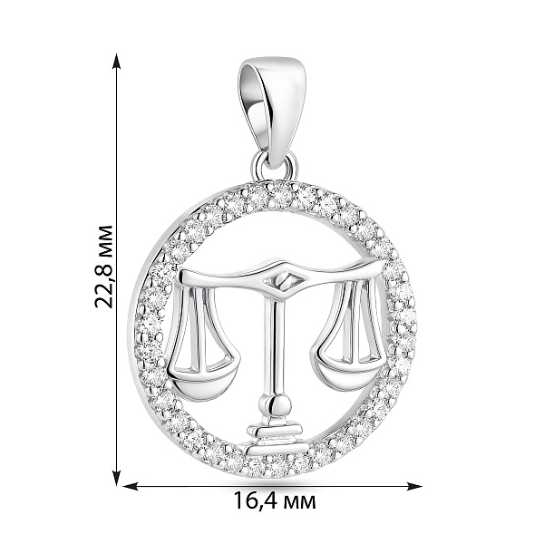 Серебряная подвеска Весы с фианитами (арт. 7503/4702вс) – изображение 2