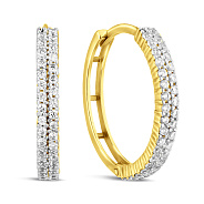 Фото Золоті сережки-кільця з фіанітами (арт. 110252ж)