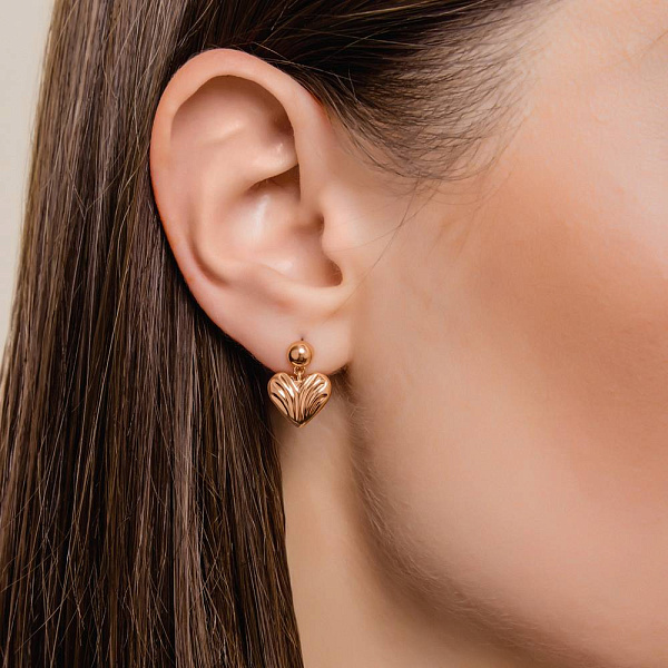 Золоті пусети Сердечка (арт. 1101029) – зображення 2