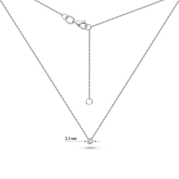 Колье из белого золота с одним бриллиантом (арт. 7108049202) – изображение 3