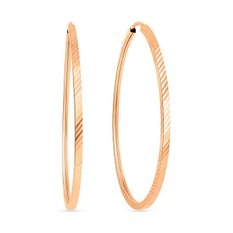 Золотые серьги-кольца с алмазной гранью (арт. 122102/50)