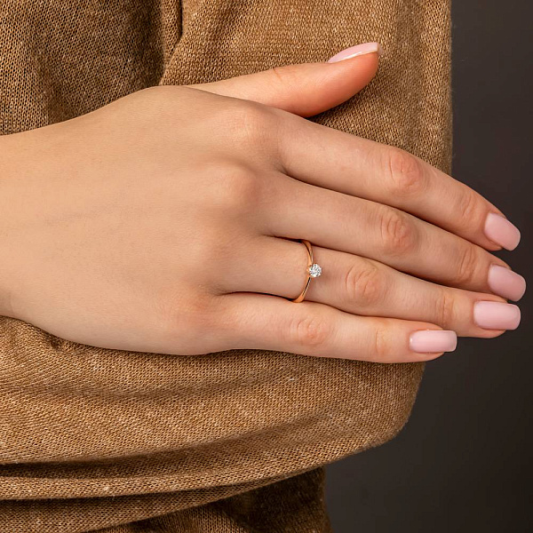 Кольцо для помолвки из золота с бриллиантом (арт. 1107141201) – изображение 2