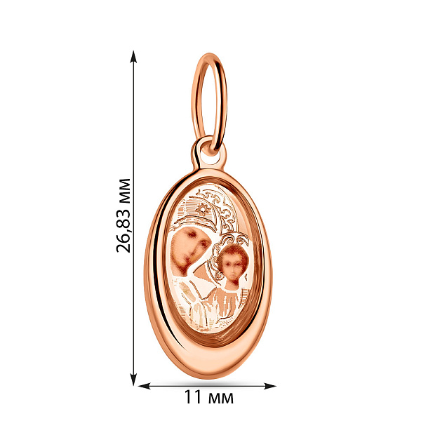 Золота ладанка "Богородиця" (арт. 404300К) – зображення 2