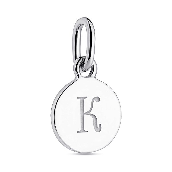 Серебряный подвес Буква К (арт. 7503/690/Кпп) – изображение 1