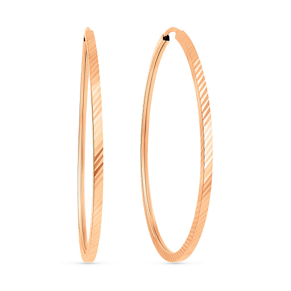 Золотые серьги-кольца с алмазной гранью (арт. 122102/50) – изображение 1