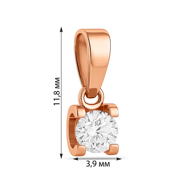 Золотая подвеска с бриллиантом (арт. П011152030) – изображение 2
