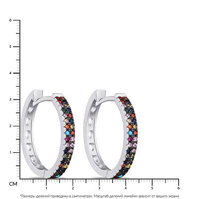 Сережки кольца из серебра с альпинитом (арт. 7502/4103/20а)