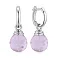 Серебряные серьги-подвески с крупным розовым фианитом (арт. 7502/2184737цр) – изображение 1