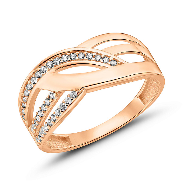 Золотое кольцо с фианитами (арт. 156185) – изображение 1