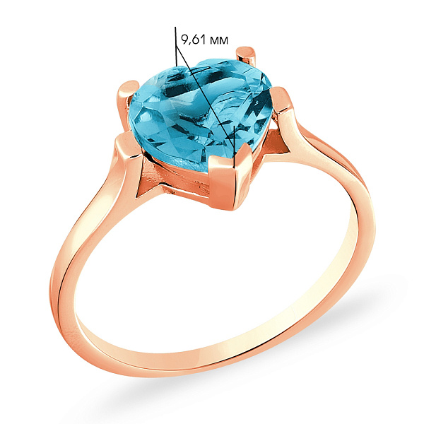 Золота каблучка «Серце» з кварцом (арт. 140592ПсГ) – зображення 2