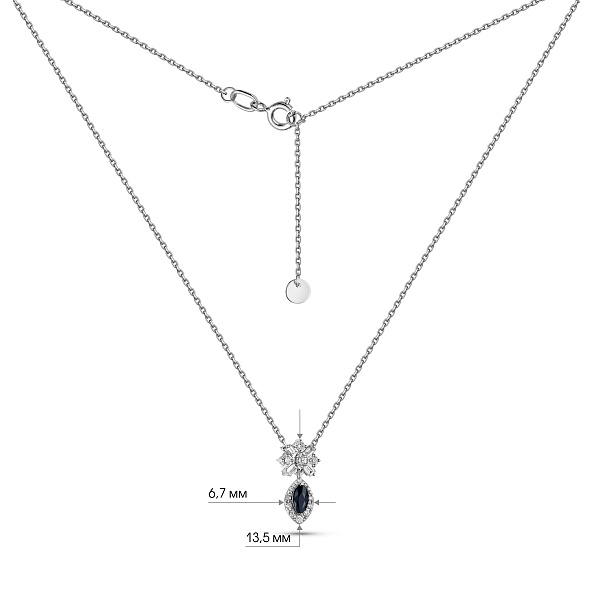 Золотое колье с сапфиром и бриллиантами (арт. Ц011923бс) – изображение 4