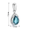Серебряный кулон Капля с топазом (арт. 7503/2188599Пл) – изображение 2