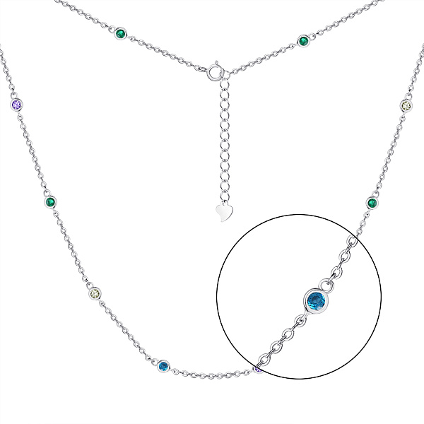 Серебряное колье с цветными альпинитами (арт. 7507/621а) – изображение 1