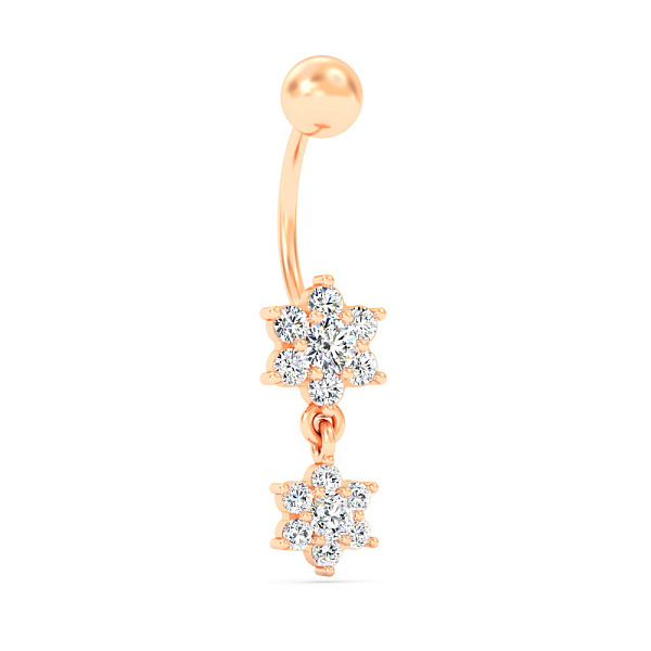 Золота сережка-пірсинг з фіанітами (арт. 360090) – зображення 1