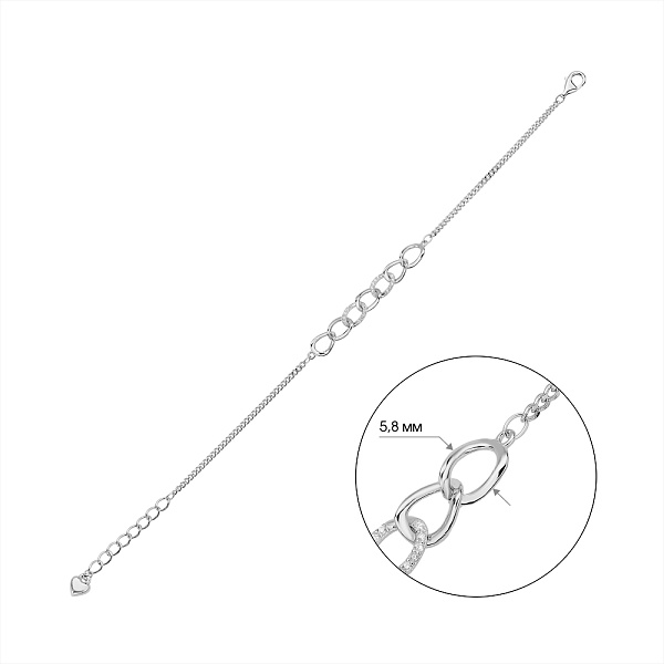 Серебряный браслет с россыпью фианитов (арт. 7509/4927) – изображение 2