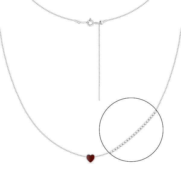 Серебряное колье Сердце с ониксом (арт. 7507/2365ок) – изображение 2