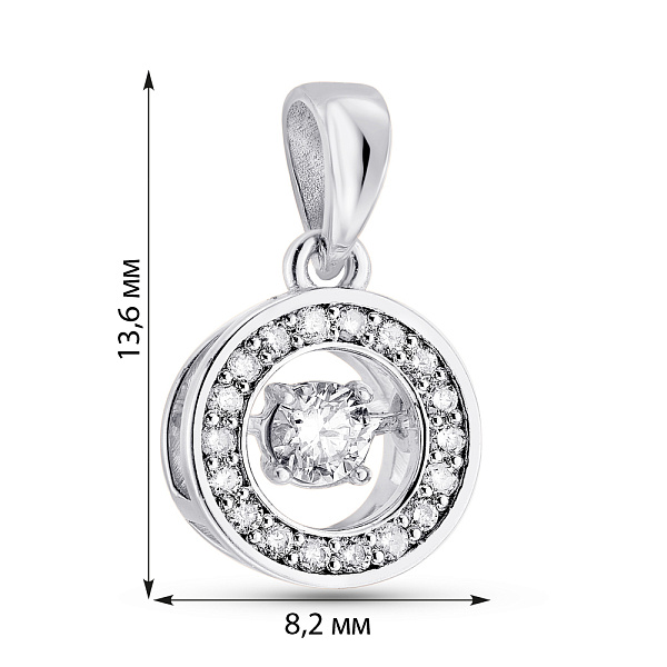 Золота підвіска з танцюючим діамантом (арт. 3109481202) – зображення 4