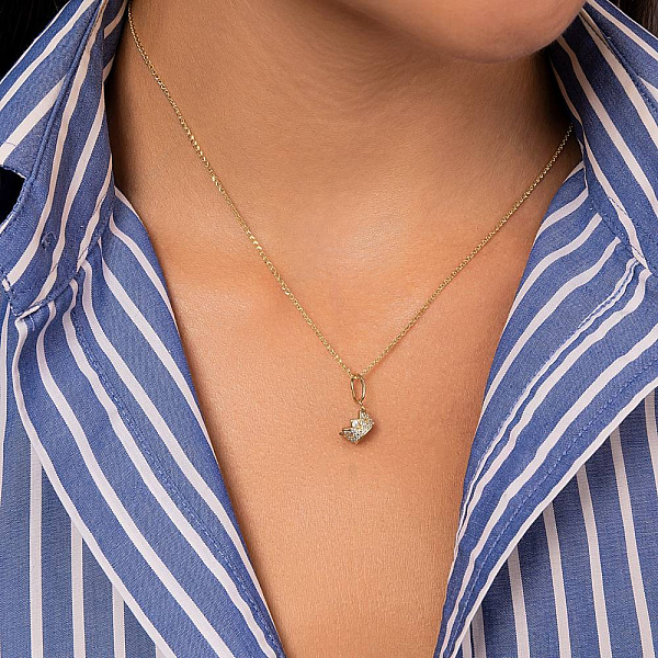 Золотой подвес Корона с россыпью фианитов (арт. 424520ж) – изображение 2