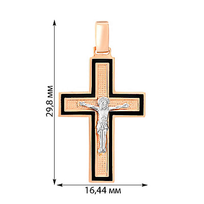 Золотой крестик с распятием и эмалью (арт. 505014ч)