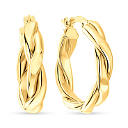 Серьги-кольца "Переплетение" из желтого золота  (арт. 109206/20ж)