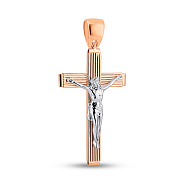 Фото Массивный крестик из золота с распятием (арт. 500688)