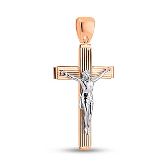 Масивний хрестик з золота з розп'яттям (арт. 500688)