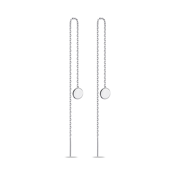 Серебряные серьги протяжки без камней (арт. 7502/9007/2) – изображение 1
