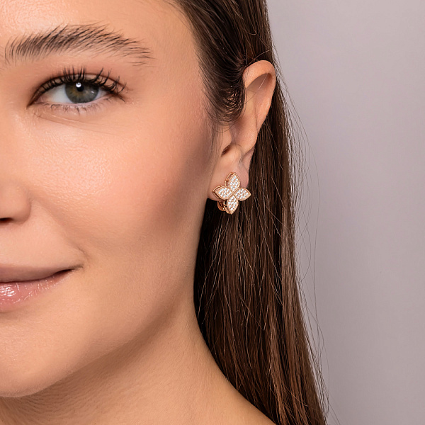 Золотые серьги с фианитами (арт. 111497) – изображение 4