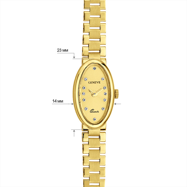 Золотые кварцевые часы с фианитами (арт. 260289жж) – изображение 3