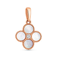 Фото Подвеска из красного золота с фианитом и перламутром (арт. 441202п)