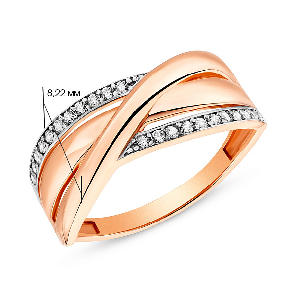 Кольцо золотое с фианитами (арт. 155127) – изображение 2