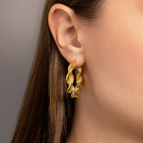 Золоті сережки Francelli в жовтому кольорі металу (арт. 109751/35ж) – зображення 2