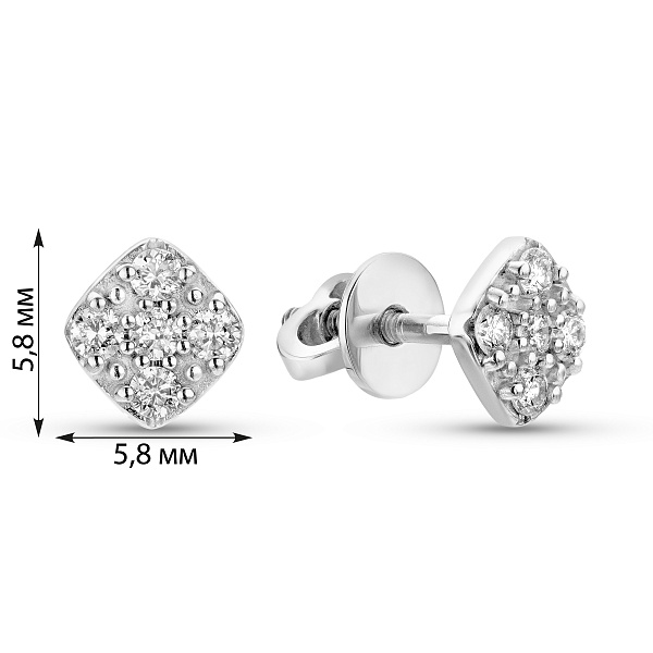 Золотые серьги пусеты с бриллиантами (арт. Т011506020б) – изображение 3