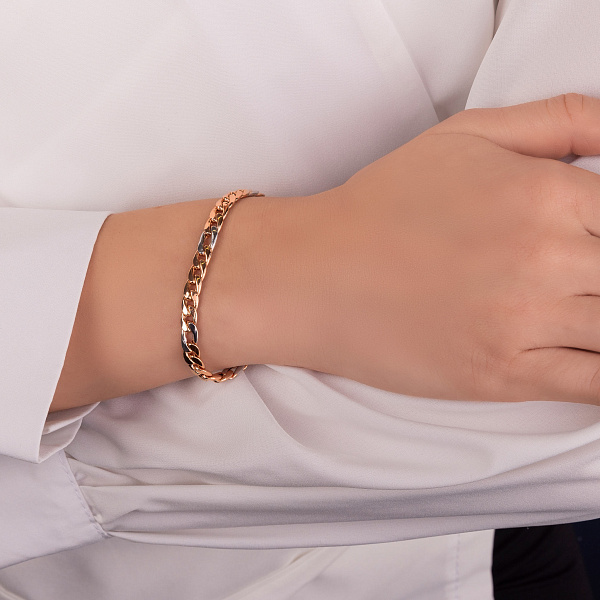 Широкий браслет з червоного і білого золота (арт. 325470кб) – зображення 3