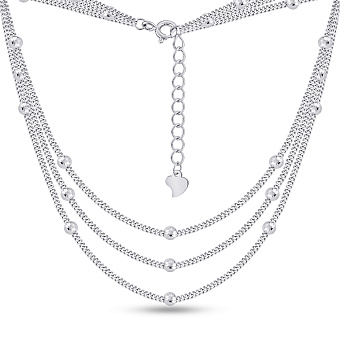 Серебряное многослойное колье (арт. 7507/2219)