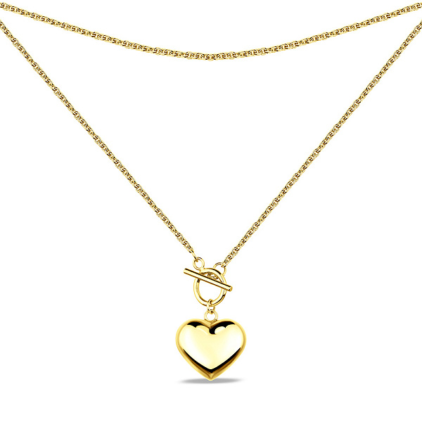 Серебряное колье Сердце без камней (арт. 7507/2183ж) – изображение 2