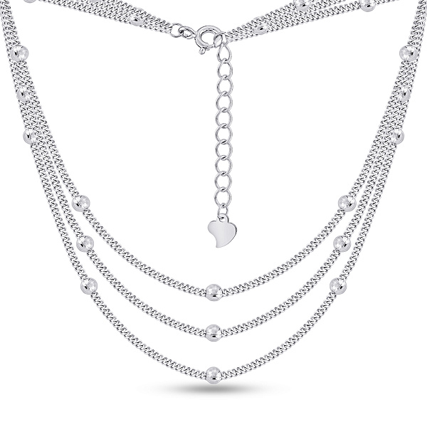 Срібне багатошарове кольє (арт. 7507/2219) – зображення 1