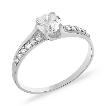 Фото Золота каблучка з фіанітами (арт. 140256б)