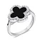 Кольцо из серебра с ониксом и фианитами (арт. 7501/6437/15о) – изображение 1