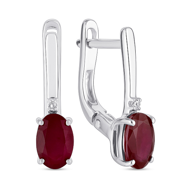 Серебряные серьги с рубином (арт. 7502/2187936Р) – изображение 1
