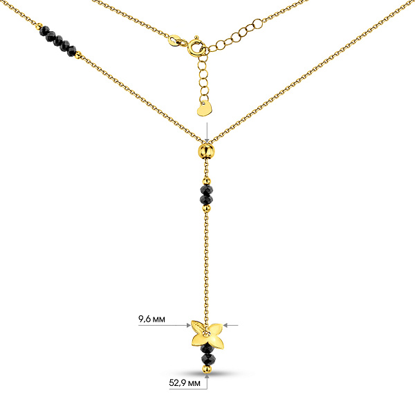 Кольє-краватка з жовтого золота з оніксом (арт. 352577жо) – зображення 4