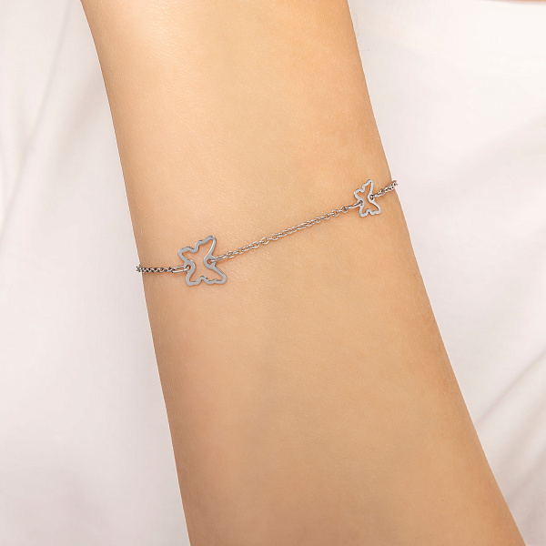 Браслет "Метелики" з білого золота (арт. 325432б) – зображення 2