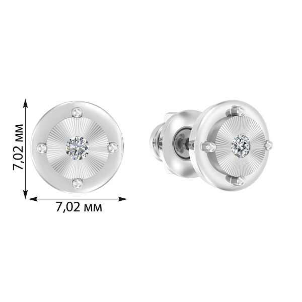 Золотые серьги пусеты с фианитом (арт. 110373б) – изображение 2