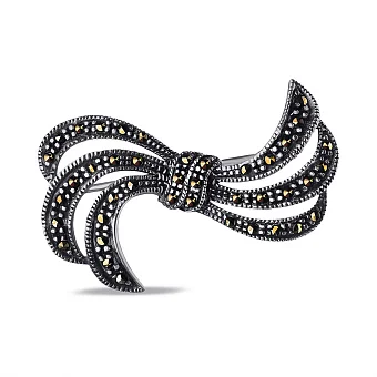 Брошка зі срібла Бантик  (арт. 7405/050мрк)