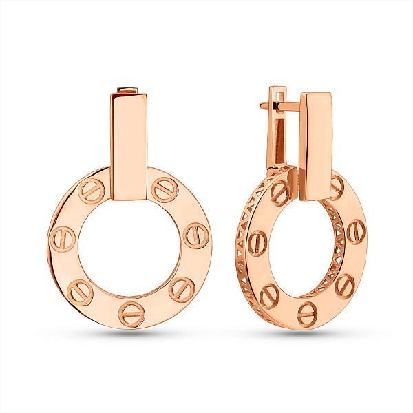 Серьги из красного золота без камней (арт. 1091913) – изображение 1
